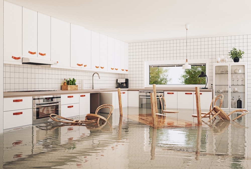 water damage in kitchen that HRS restoration can repair